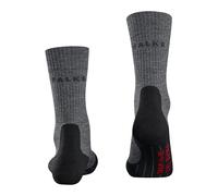 FALKE Women's TK2 Explore Wool W So Breathable Thick Anti-Blister Hiking Socks 1 Pair, Grey Black 3020, 2.5-3.5