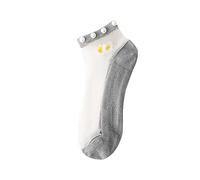 Womens Socks Heel Shield Breathable Splice Cute Beaded Mesh Casual 10PCS Socks (Multicolor, One Size)
