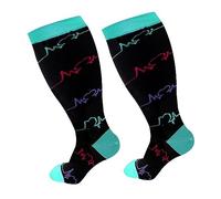 Womens Socks Size 68 Uk Multipack Black Socks Plus Size Compression Socks For Women And Men Knee High Support Wide Calf Stockings Gifts for Wife on Her Birthday Mens Sport Socks (Green, XXL)