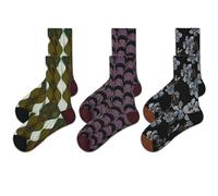 Womens Socks, Soft Top Gentle Grip Ladies Socks, Breathable Cotton Casual Crew Socks Cute Funny Odd Christmas Presents Festival Bithday Gifts, Original Patterns & Colorways, 3pairs One Size