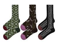 Womens Socks, Soft Top Gentle Grip Ladies Socks, Breathable Cotton Casual Crew Socks Cute Funny Odd Christmas Presents Festival Bithday Gifts, Original Patterns & Colorways,3pairs One Size