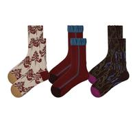 Womens Socks, Soft Top Gentle Grip Ladies Socks, Breathable Cotton Casual Crew Socks Cute Funny Odd Christmas Presents Festival Bithday Gifts, Original Patterns & Colorways, 3pairs One Size