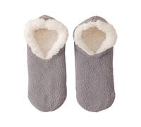 Womens Socks Women's Winter Thick Couple's Short Shoes and Socks Lamb's Wool Warm Plush Floor Socks Mum Birthday Gifts (Grey, One Size)