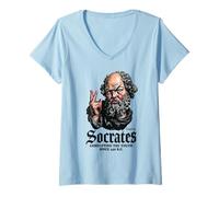 Womens Socrates Corrupting The Youth Ancient Philosophy Philosopher V-Neck T-Shirt