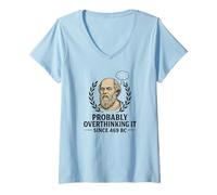 Womens Socrates Probably Overthinking It Since 469 BC Design V-Neck T-Shirt
