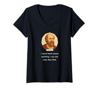 Womens Socrates Said I Cannot Teach Only Make People Think (Dark) V-Neck T-Shirt