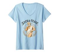 Women's Socrates Socra-Tease Funny Philosophy V-Neck T-Shirt