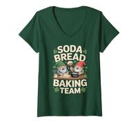 Womens Soda Bread Baking Team for Irish Heritage V-Neck T-Shirt