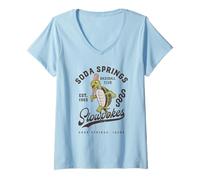 Womens Soda Springs Slowpokes Retro Minor League Baseball Team V-Neck T-Shirt