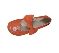 Women's Soft Breathable Mary Jane Memory Foam Cushioned Comfort Round Toe Metal Buckle Bow Flats Walking Shoes Casual Slip On Dress Shoes Ballet Flats Business Casual Work Office Mary Jane Orange