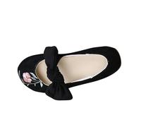 Women's Soft Breathable Mary Jane Memory Foam Cushioned Comfort Round Toe Metal Buckle Bow Flats Walking Shoes Casual Slip On Dress Shoes Ballet Flats Business Casual Work Office Mary Jane Black