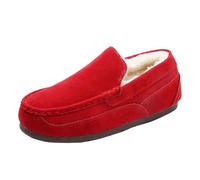 Women's Soft Curly Comfy Full Slippers Memory Foam Lightweight House Shoes Cozy Warm Loafer with Polar Fleece Lining Comfortable Winter House Slilent Shoes (b-Red, 5)