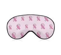 Women's Soft Eye Shade Cover, Airplane Travel Adjustable Strap Sleep Eye Mask, Breast Cancer Awareness Ribbon Pink