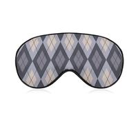 Women's Soft Eye Shade Cover, Airplane Travel Adjustable Strap Sleep Eye Mask, Geometric Pattern Plaid Cell Diagonal