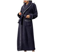 Womens Soft Fleece Dressing Gown UK Clearance Ladies Full Length Bathrobe Long Sleeve Pajamas Cozy Shawl Collar Robes Casual Comfort Loungewear Plush Nightwear Winter Warm Housecoat Soft Nightgown