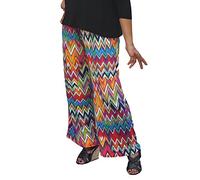 Women's Soft Knit Palazzo Pant.Made in USA, Rainbow, Large
