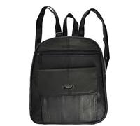 Womens Soft Leather Backpack Rucksack Medium Size Daypack Bag HOL0591 Black