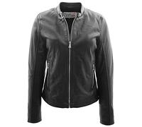 Womens Soft Leather Casual Everyday Biker Style Jacket Elyza Black