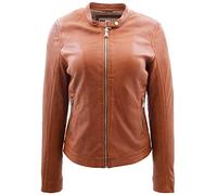 Womens Soft Leather Casual Everyday Biker Style Jacket Elyza Timber