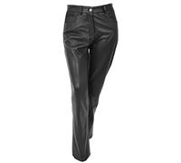 Womens Soft Leather Trousers Slim Fit Style Black 20