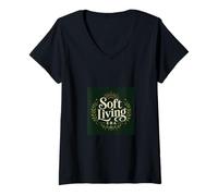 Women's Soft Living Era, Cozy Lifestyle, Mental Wellness V-Neck T-Shirt