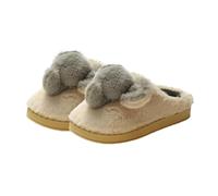 Women's Soft Plush Cute Elephant Slippers with Memory Foam, Comfy Fuzzy Warm Slip-On Fluffy Indoor Bedroom Home Platform Shoes(Yellow,UK 4)