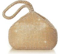 Women's Soft Rhinestones Handbag Clutch Small Evening Bags Sparkly Glitter Triangle Purse for Party Prom Wedding (Gold)