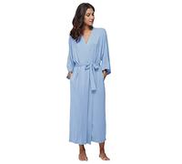 Women's Soft Robes Long Bath Robes Full Length Kimonos Sleepwear Dressing Gown, Light Blue, Medium