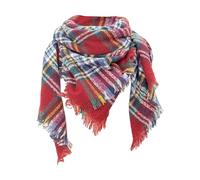 Womens Soft Scarf Shawls Warm Wool Plaid Stole Ladies' Plaid New Thorn Square Scarf Ladies' Plaid Scarf Woman Christmas Gifts (Red, A)