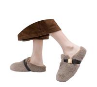 Women's Soft Slippers Pair Matching Fleece Slip On Comfortable Cozy Indoor and Outdoor Flats Elegant Winter Warm Sandals Casual Slip On with Durable Sole