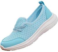 Women's Soft Sole Mesh Comfort Orthopedic Shoes,Comfortable Walking Shoes Women Arch Support,Wide Orthopedic Shoes for Women,Lightweight Breathable Non-Slip Low Top Casual Shoe(Blue,6 UK)