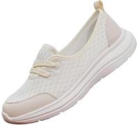 Women's Soft Sole Mesh Comfort Orthopedic Shoes,Comfortable Walking Shoes Women Arch Support,Wide Orthopedic Shoes for Women,Lightweight Breathable Non-Slip Low Top Casual Shoe(White,7.5 UK)