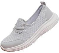 Women's Soft Sole Mesh Comfort Orthopedic Shoes,Comfortable Walking Shoes Women Arch Support,Wide Orthopedic Shoes for Women,Lightweight Breathable Non-Slip Low Top Casual Shoe(Grey,5 UK)