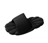 Women's Soft Sole Non-Slip Bathing Shoes Memory Foam Bath Slippers Cloud Slides Ultra Soft Cloud Shoes Silent Shower Shoes Lightweight Comfortable Bath Slippers, black, 6 UK