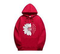 Womens Soft Sweatshirts Loose Comfy Oversized Fit Lady's Autumn Hoodie Butterfly Print Drawstring Hoodie Fashion Plus Size Hoodie Trendy Hoodies (Red, XXXXL)