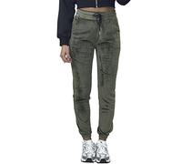 Women's Soft Touch Velour Lounge-WEAR Velvet Workout Bottoms - Black, Charcoal Grey, Mocha, Khaki, Wine, Navy - Size S/M - L/XL (as8, Alpha, s, m, Regular, Regular, Khaki, Relaxed)