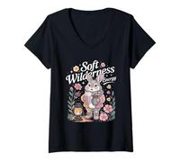 Women's Soft Wilderness Energy Bunny Camping V-Neck T-Shirt