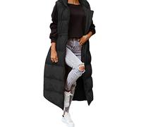 Women's Softshell Gilet Fleece Lined Vest Longline Hooded Quilted Reversible Sleeveless Vests Supersoft Eco-Friendly Filling Jacket Coat with Zip Pockets Riding Cycling Golf Spring Fall Winter