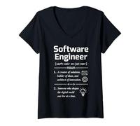 Women's Software Engineer Definition Coding Innovation Development V-Neck T-Shirt