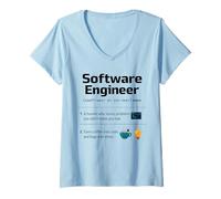 Women's Software Engineer Definition Novelty Graphic Men Women V-Neck T-Shirt