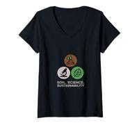 Womens Soil, Science, Sustainability Agricultural Science V-Neck T-Shirt