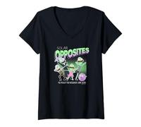 Womens Solar Opposites Character Group Weird Neighbors Cartoon V-Neck T-Shirt