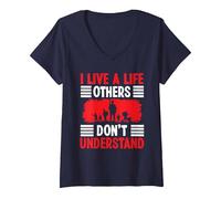 Women's Soldier Others Dont Understand Military Full us Soldier Gear V-Neck T-Shirt, Navy Blue, Medium