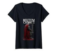 Womens Soldiers of Christ | Templar Knight | Catholic Warrior V-Neck T-Shirt