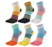 Women's Solid 2 Toe Flip Flop Tabi Socks Geta Ankle Cotton 5 / 6 Pairs, Color 14 (Pack of 6), One Size