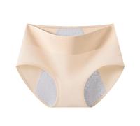 Women's Solid Color Daily Period Leak-Proof Underwear | Anti-Side Leakage Protection | 1-Piece | Multiple Colors Sizes The seamless design and stretchy waistband ensure a snug Beige