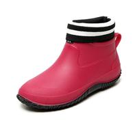 Women's Solid Color Fashion Short Tube Water Proof Non Slip Rain Boots for Everyday Commute Business Travel Winter Wear# end start# s#Ideal for daily casual use commuting wear and business (5.5)