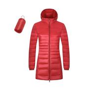 Women's Solid Color Hooded Oversize Light Down Jacket Oversize Skiing Jackets Women (Red, XXXXXXXL)