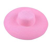 Women's Solid Color Large Brimmed Straw Hat Sun Floppy Disk Wide Brimmed Hat Beach Hat Sun Hat Summer Hats for Women Beach Hats Women Beach Wool Sun Hat Cap Adjustable Woman Hat Sun Pink