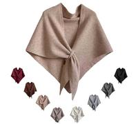 Women's Solid Color Shawl,Knitted Shawl Wraps,Wrap Cardigan Cape Shoulder Top Triangle Sweater Scarf (Khaki)